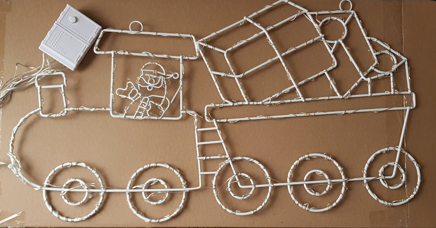 Animated Santa Train Illuminated Wall Decoration with Rotating Wheels