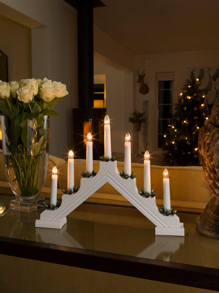Konstsmide Candle Arch White Plastic Christmas Decoration 7 LEDs