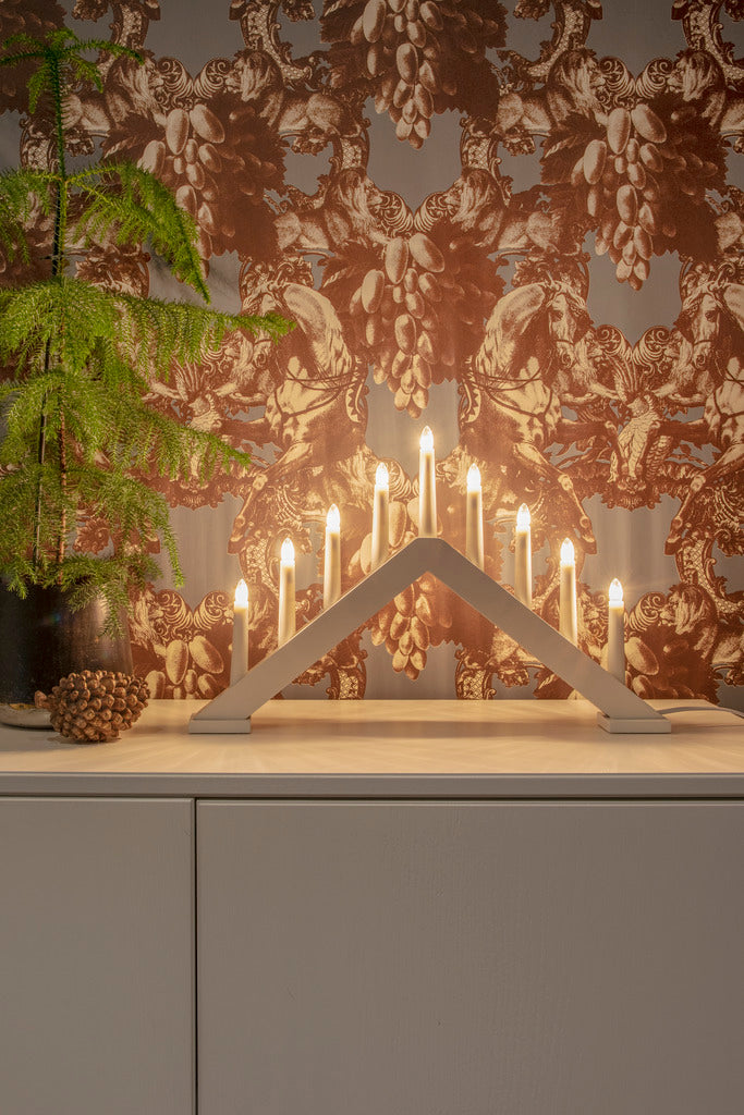 Konstsmide Candle Arch 9 Bulb Matt White Christmas Decoration