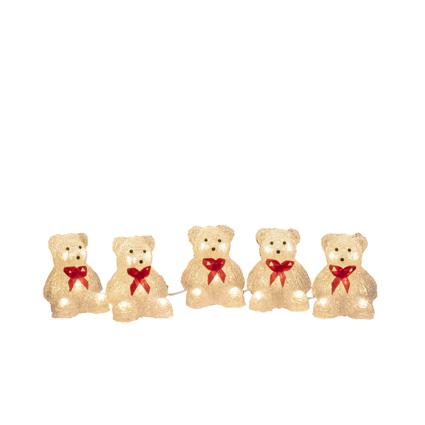 Konstsmide Lit Acrylic Bears Christmas Decoration Set of 5 Outdoor and Indoor Use