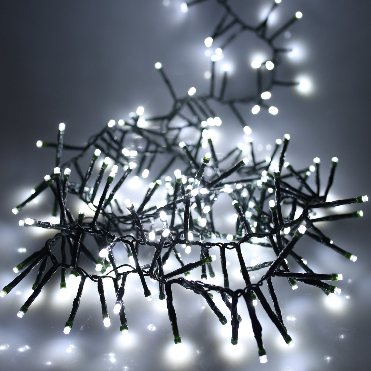 360 Cluster Lights Battery Operated Ice White Timer Multifunction