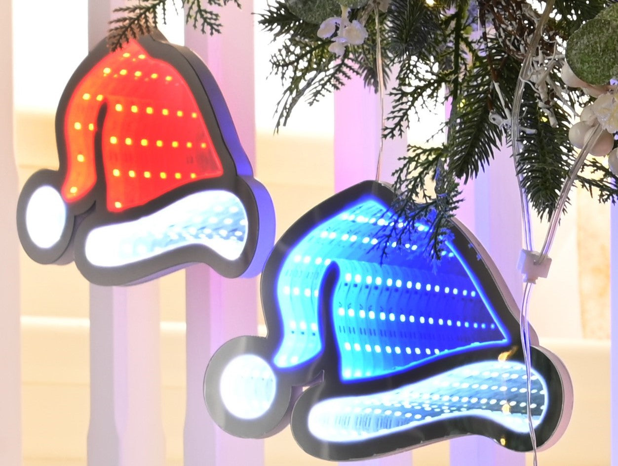 Infinity Light Christmas Garland - 6 Santa Hats - Multicoloured