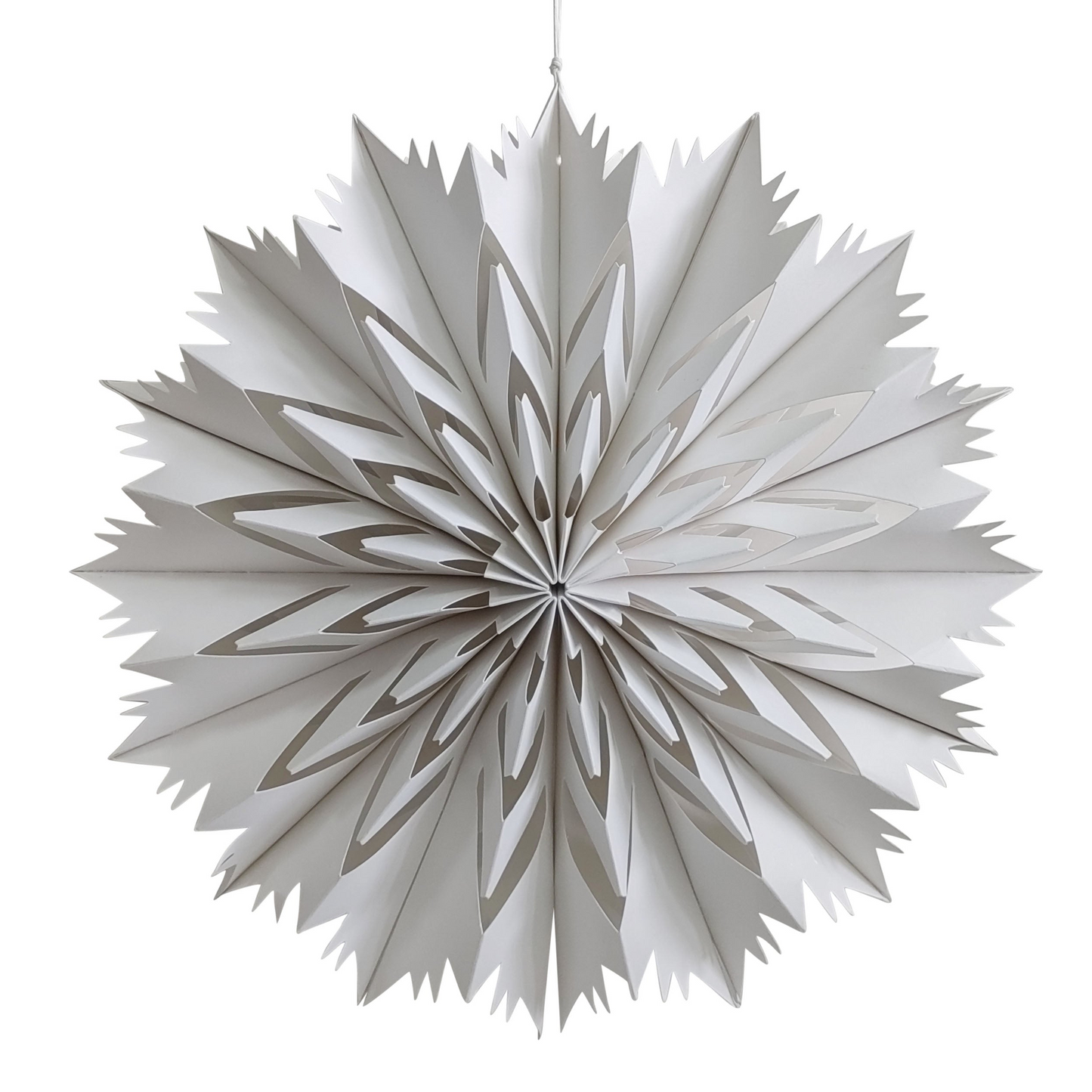 30cm White Foldable Paper Snowflake Christmas Decoration 16 point
