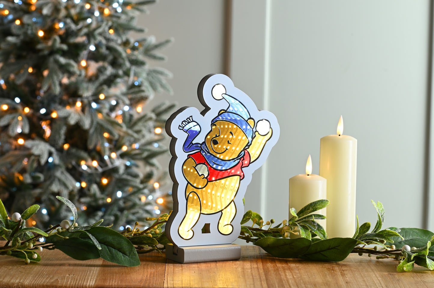 20cm Winnie the Pooh Infinity Light Christmas Decoration Officially Licensed