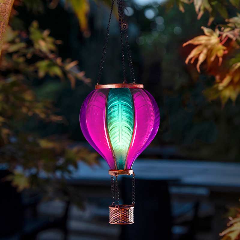 Aurora Flaming Balloon Solar Garden Decoration Pink Purple and Blue
