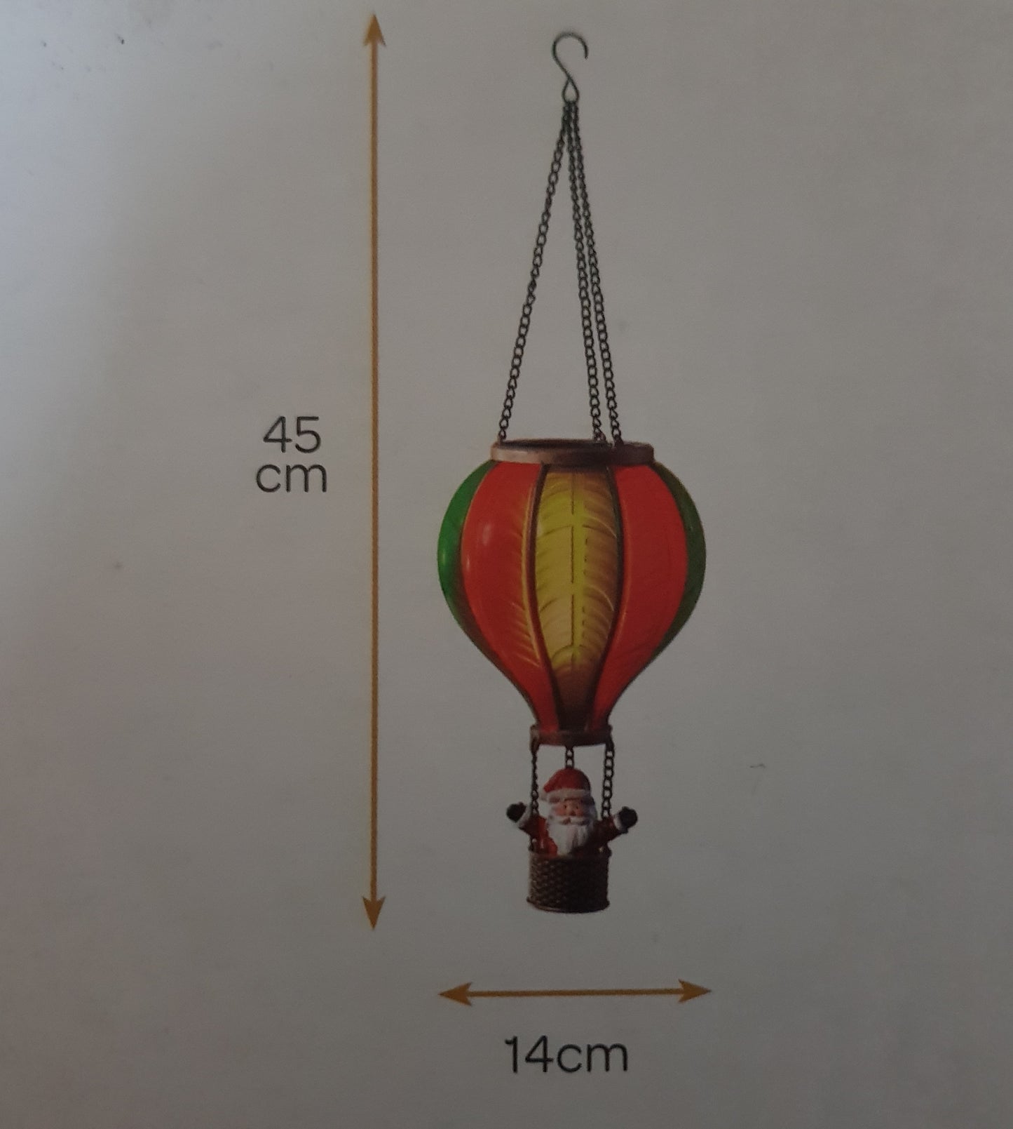 Santa Flaming Balloon Christmas Decoration - Battery Operated - Timer