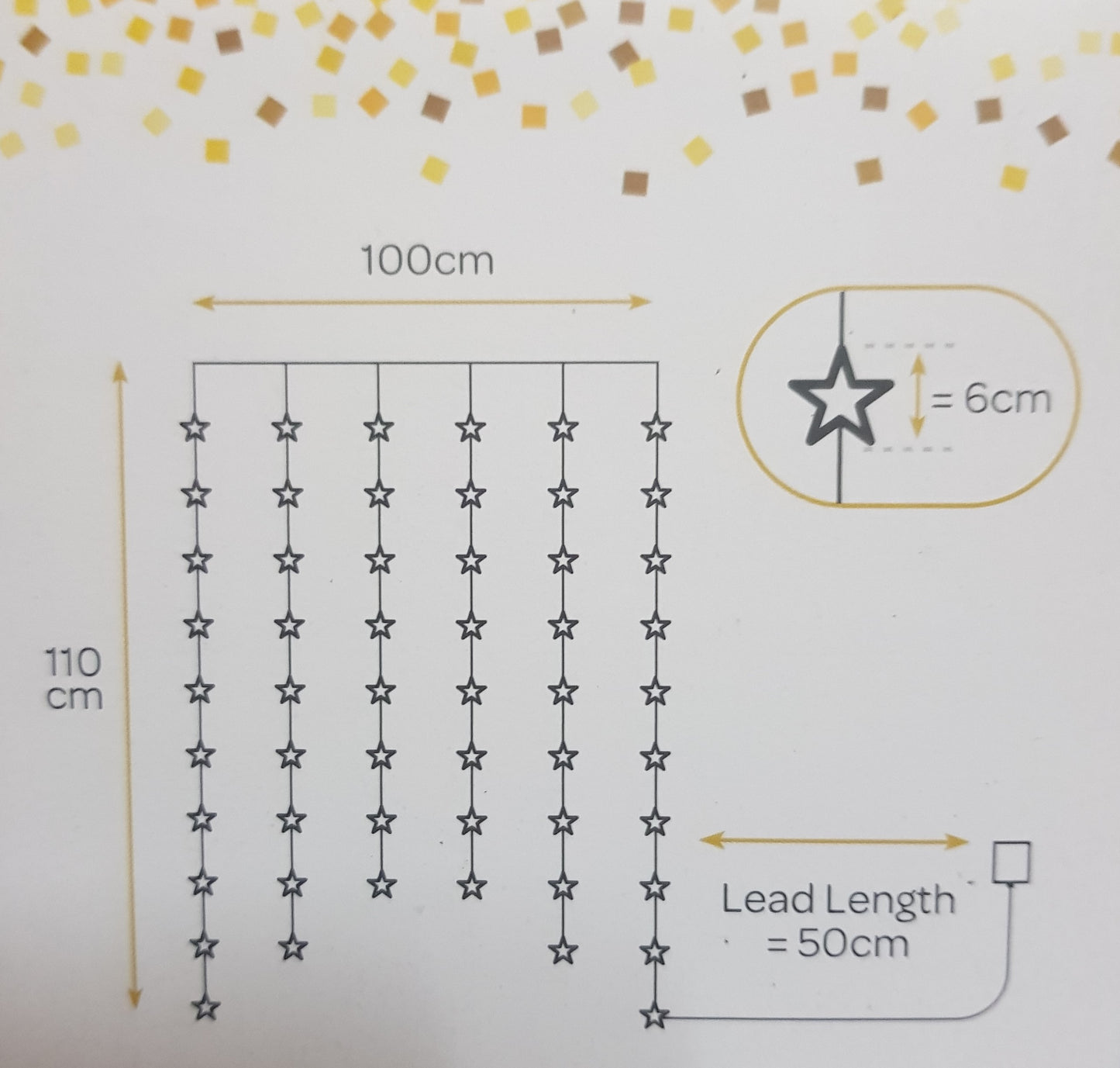 Star Curtain Light - Multicoloured - Battery Operated - Timer Function