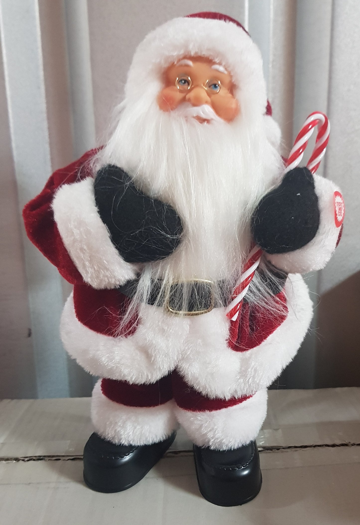 Singing and Dancing Santa Claus with Candy Cane - Battery Powered