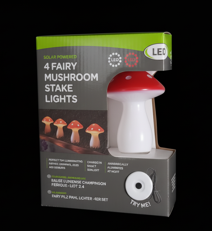Fairy Toadstool Stake Lights Solar Powered Garden Decoration