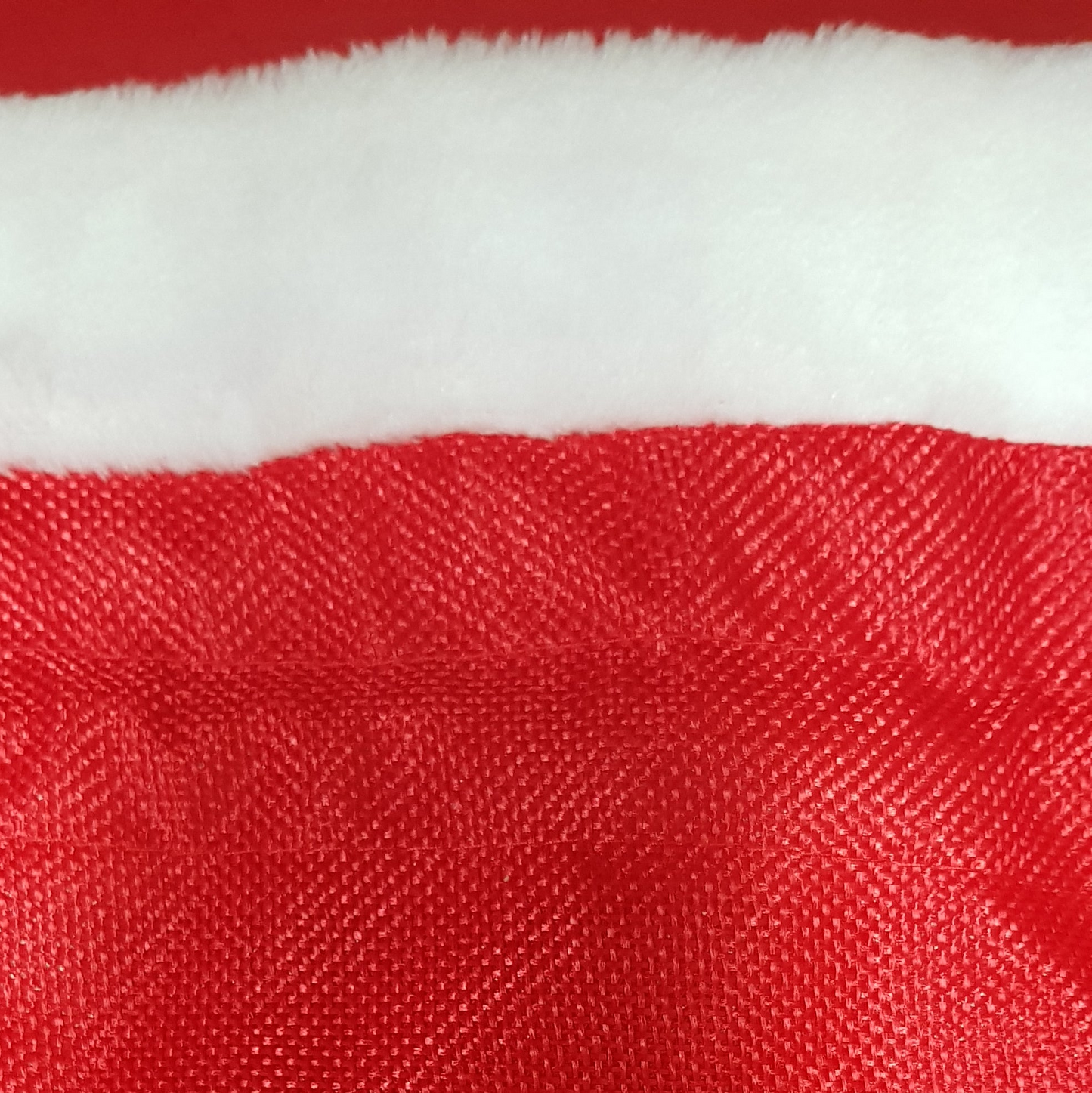 North Pole Delivery Santa Sack 60cm x 40cm Fake Fur Cuff and PomPoms