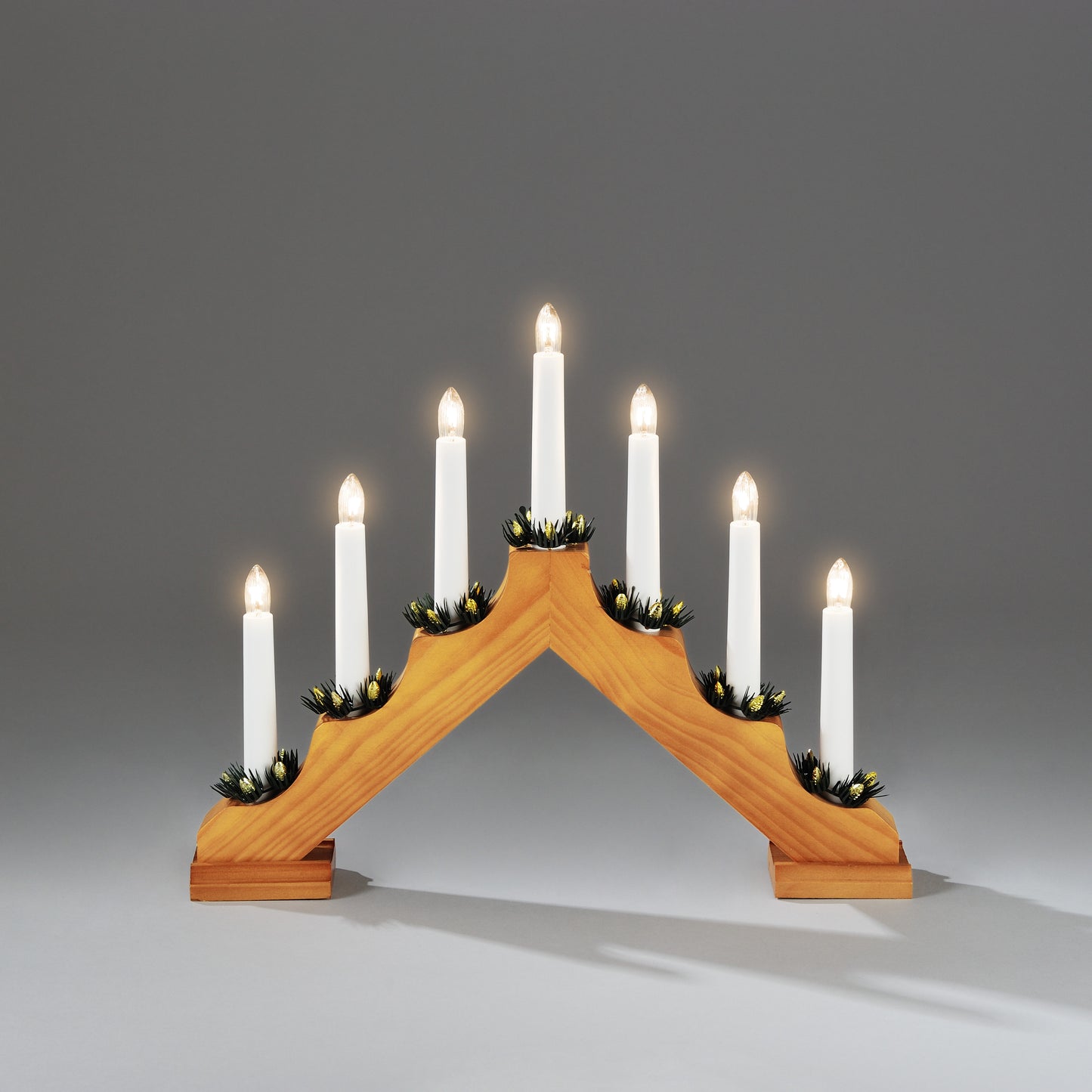 Konstsmide Candle Arch 7 Bulb Traditional Christmas Decoration - Wood