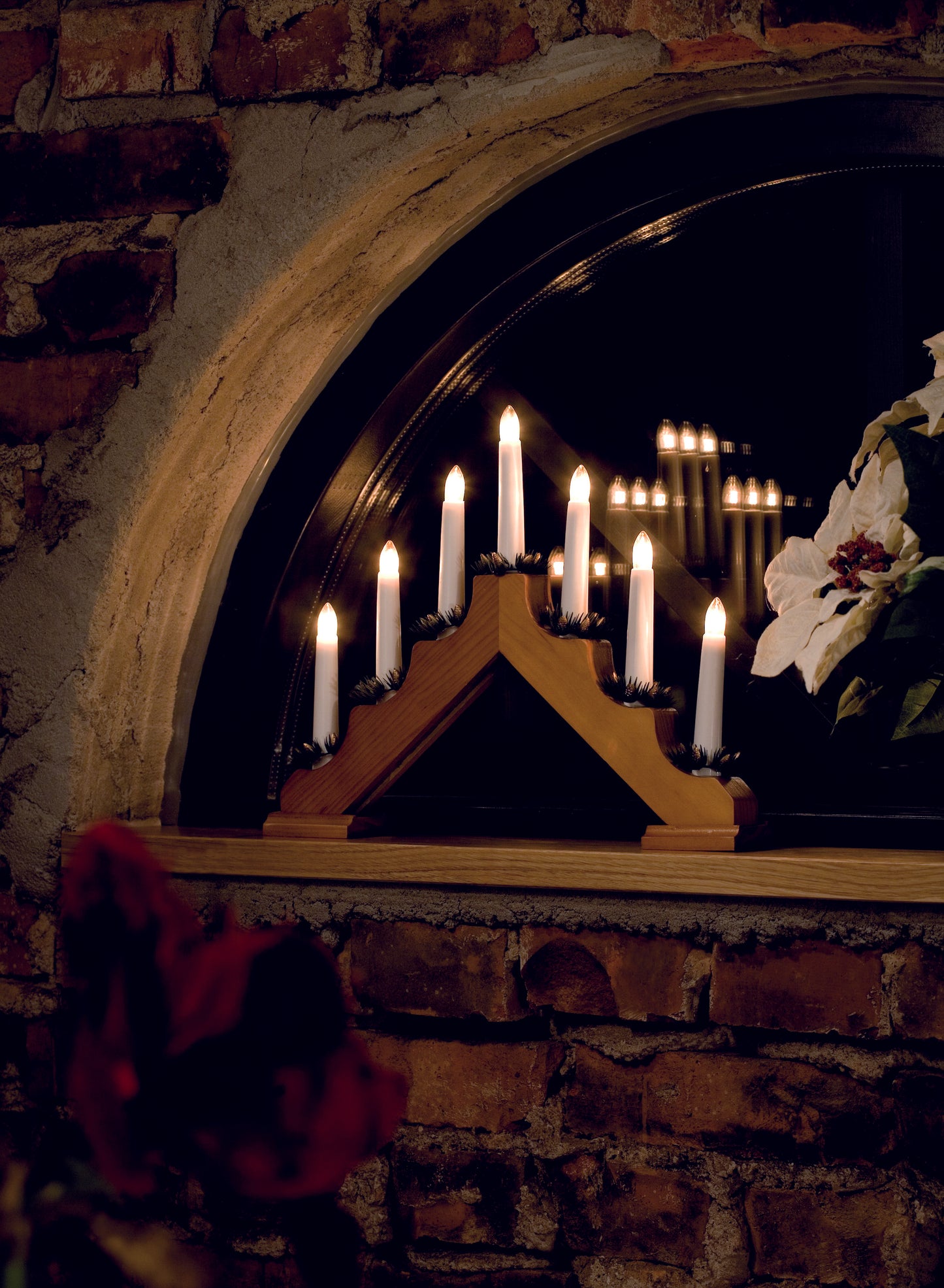 Konstsmide Candle Arch 7 Bulb Traditional Christmas Decoration - Wood