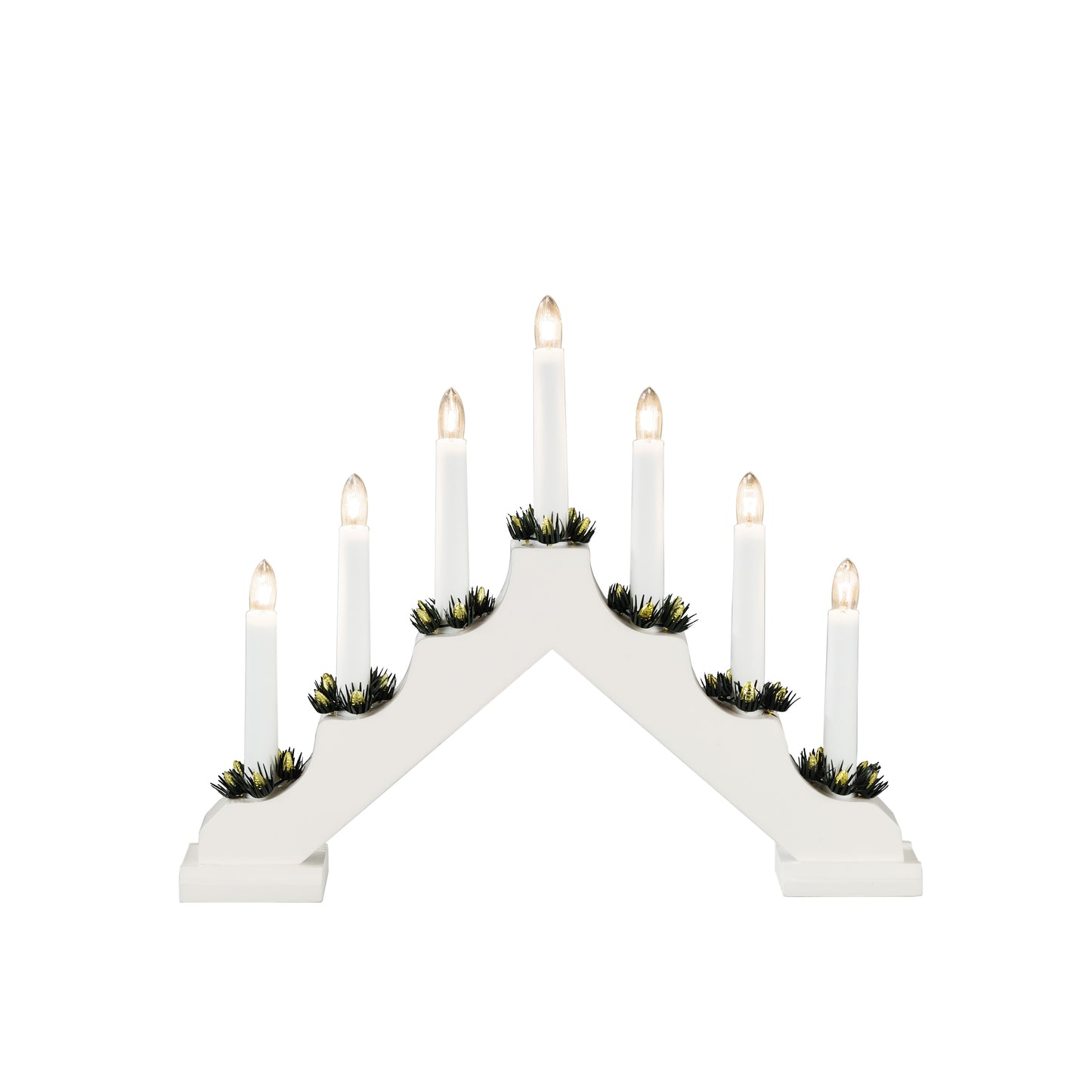 Konstsmide Candle Arch 7 Bulb Traditional Christmas Decoration - White Wood