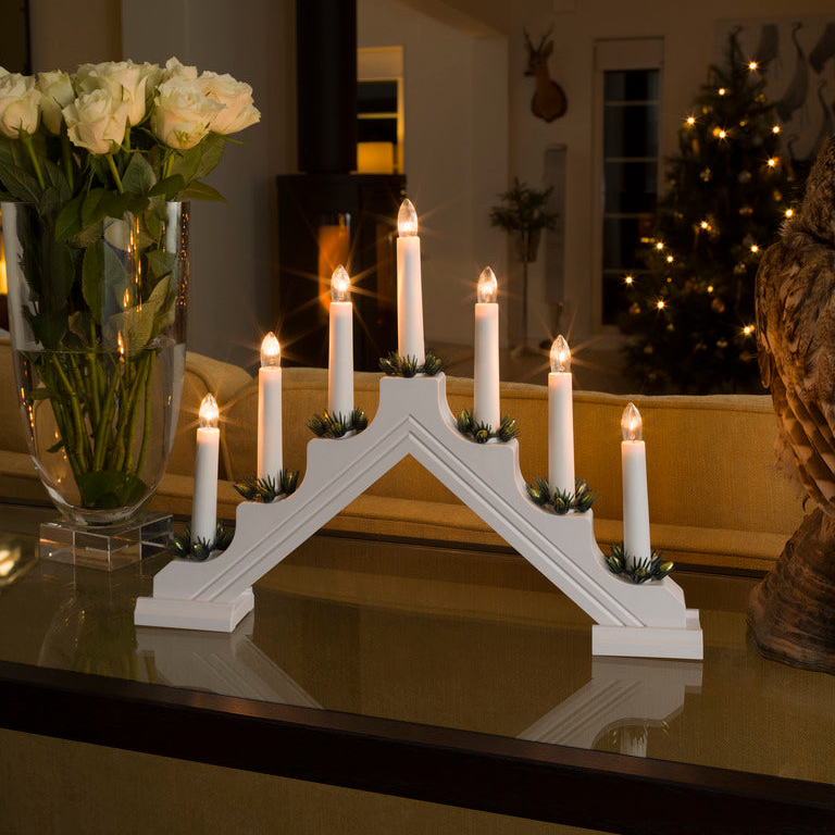 Konstsmide Candle Arch White Plastic Christmas Decoration 7 LEDs