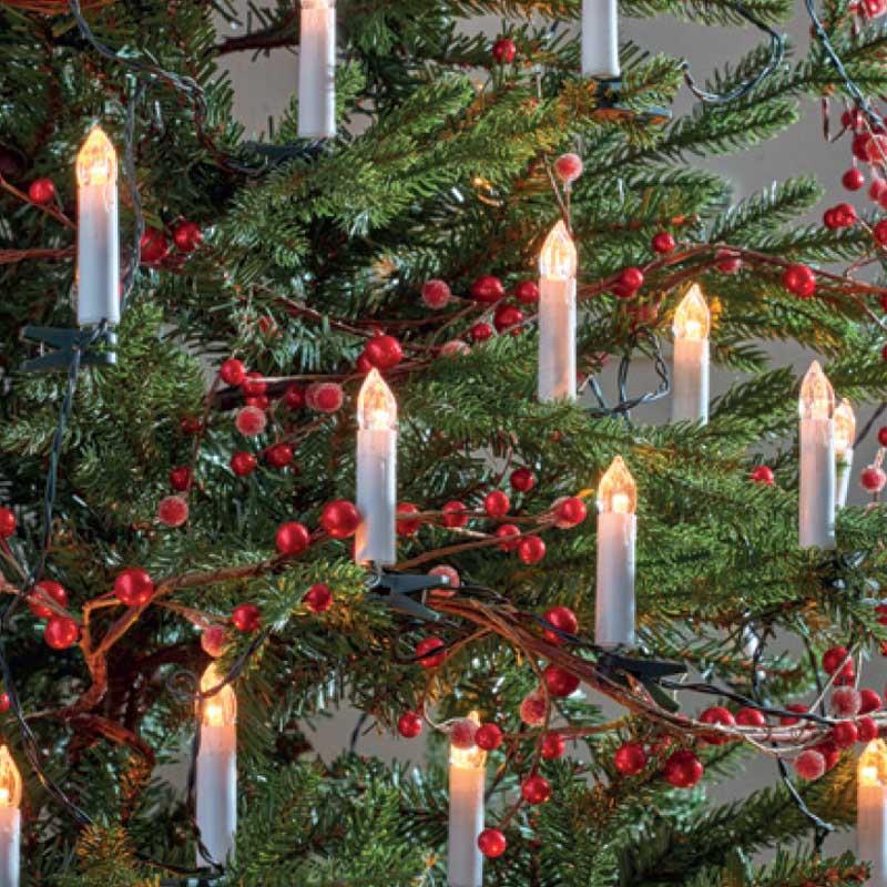 Christmas Tree Candle Lights - Flicker flame - Set of 50 - Timer