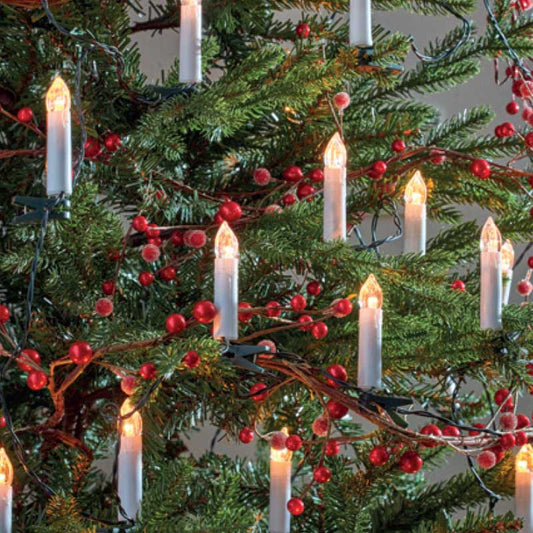 Christmas Tree Candle Lights - Flicker flame - Set of 50 - Timer