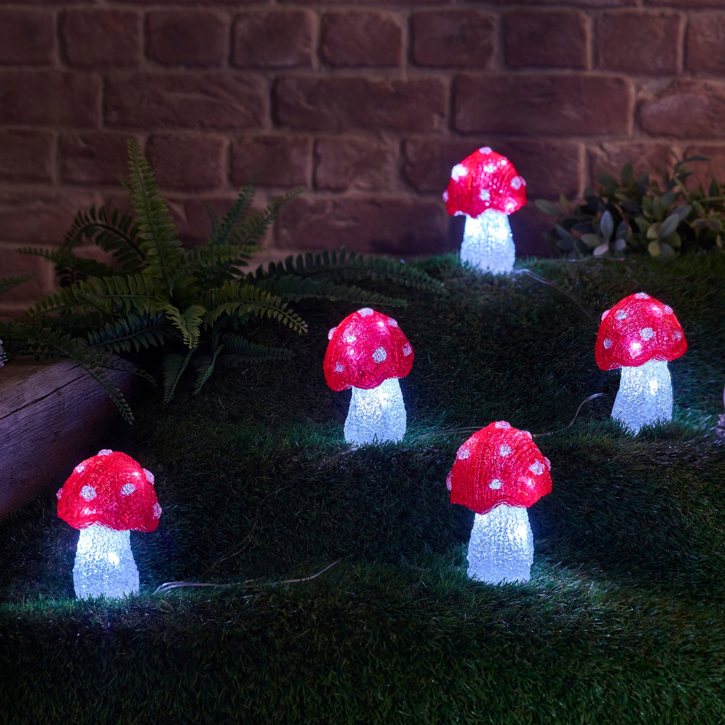 Light Up Mushrooms Indoor Outdoor Decoration Battery Operated Timer