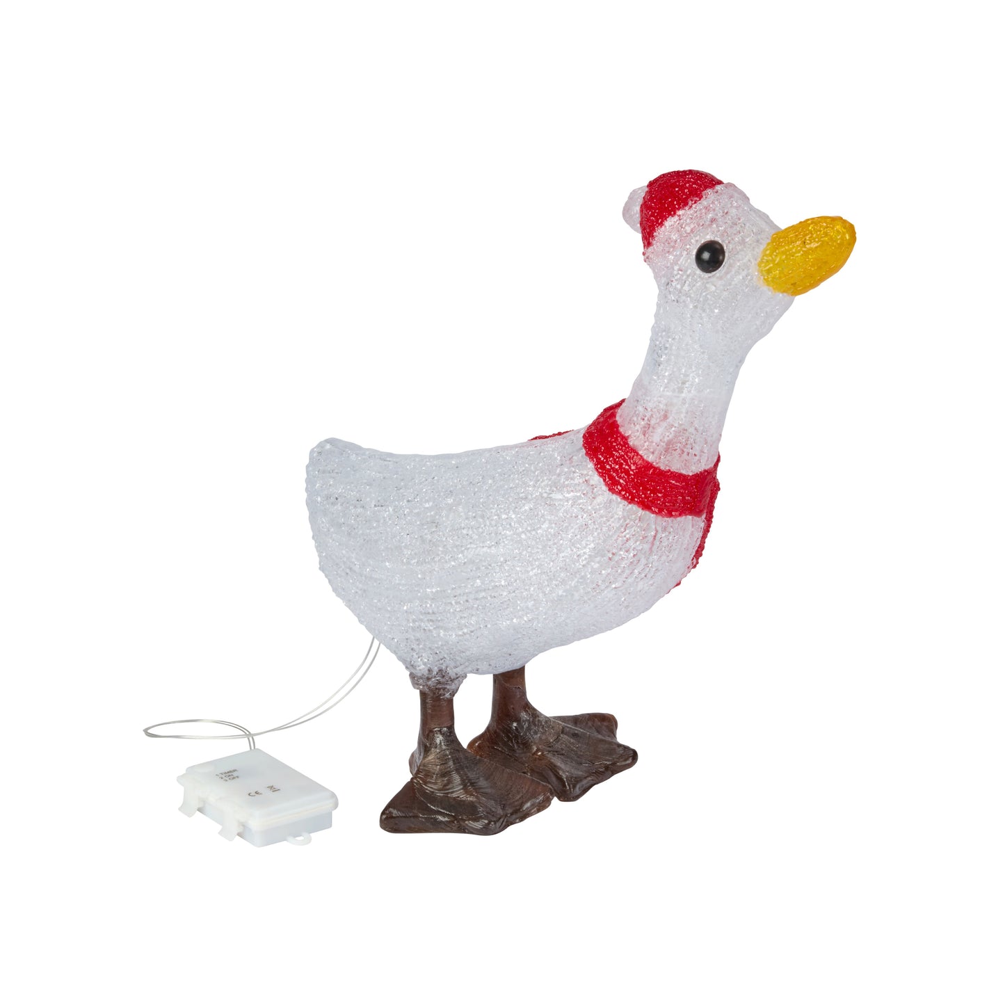 Lit Christmas Goose Acrylic Decoration - Indoor Outdoor - Battery Operated