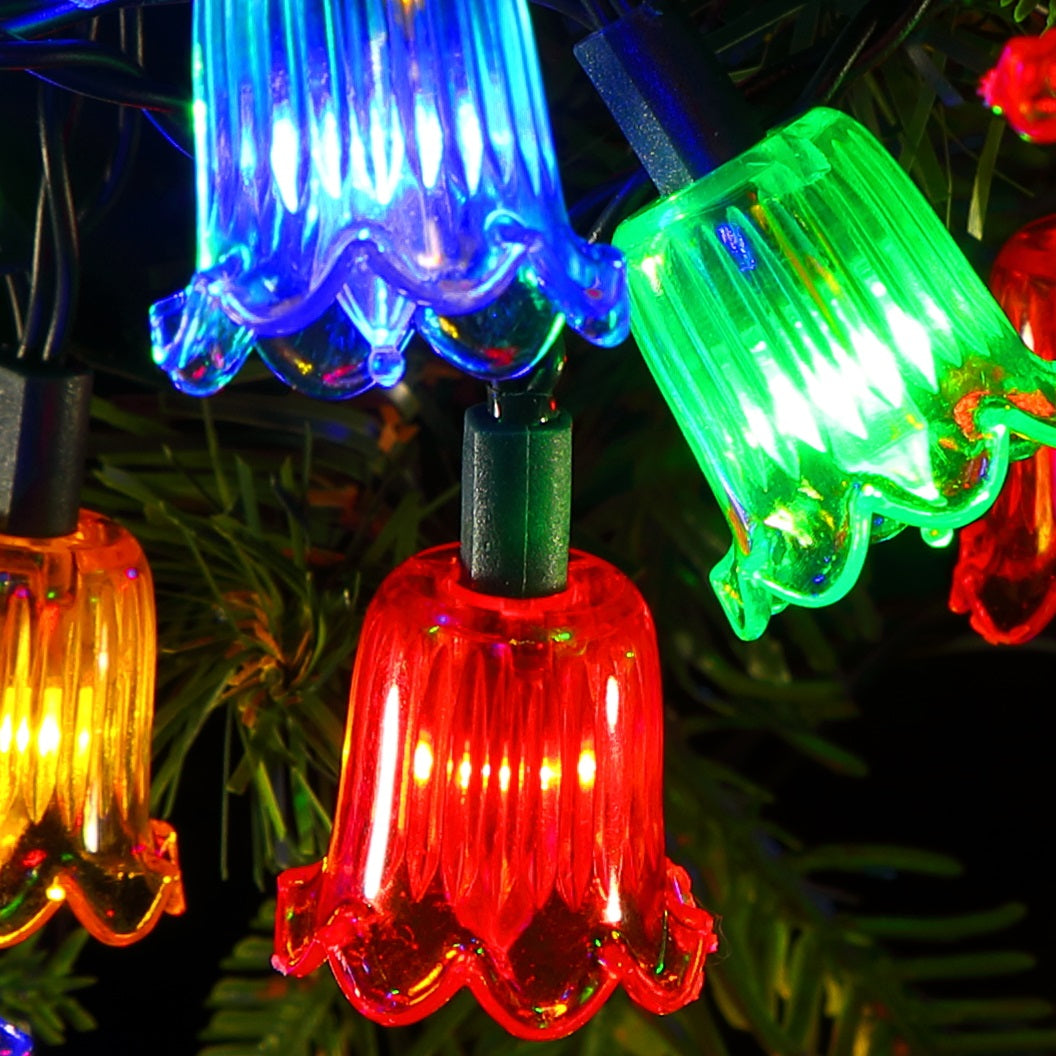 20 Vintage Style Canterbury Belles Lights Battery Operated Multicoloured