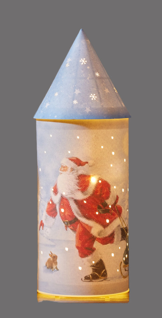 35cm Santa & Snowman Battery Lantern - Frosty Frolics!