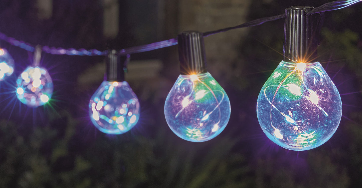 20 Firefly Festoon Lights Multicoloured Connectable - Low Voltage - Outdoor Indoor