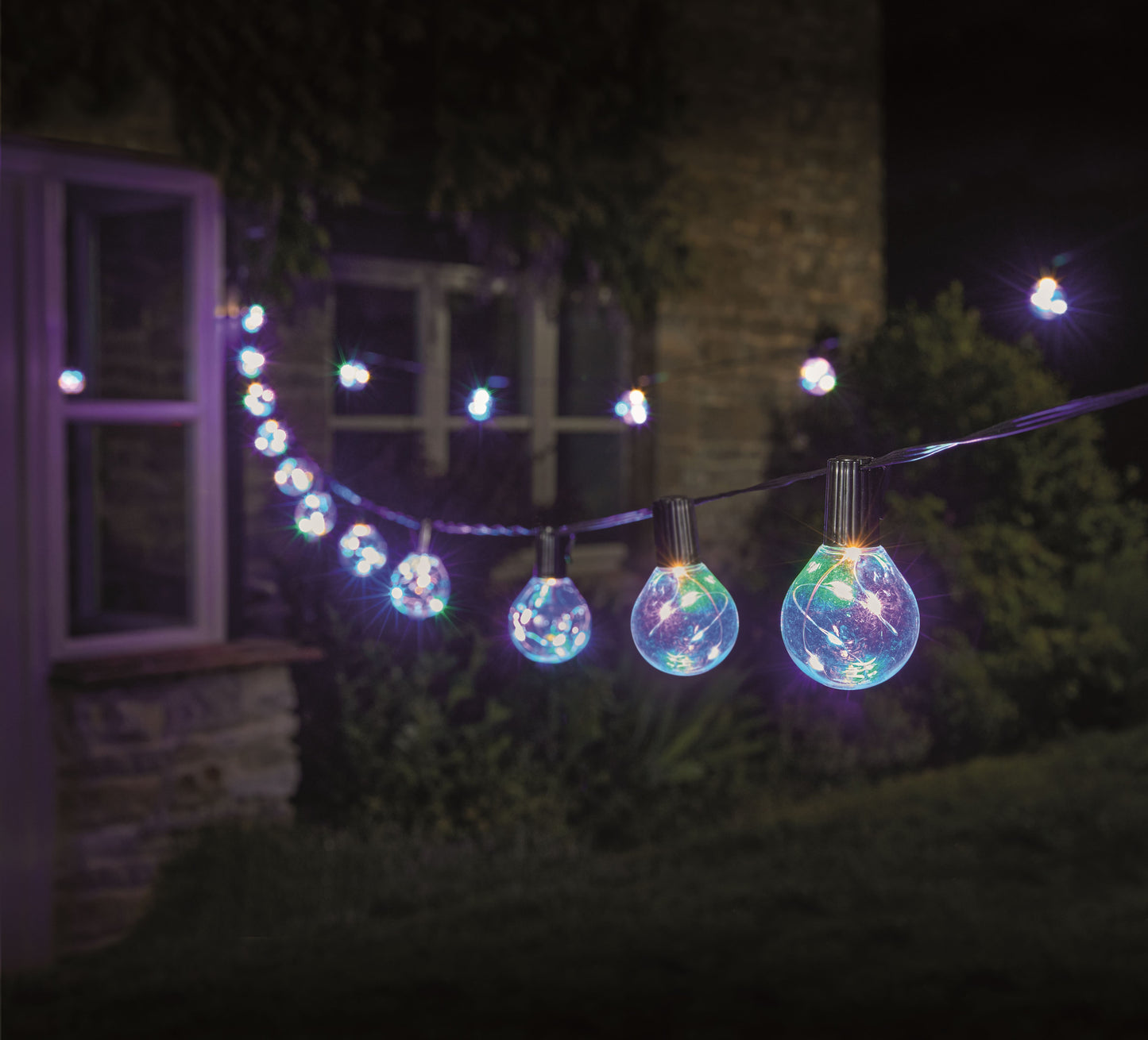20 Firefly Festoon Lights Multicoloured Connectable - Low Voltage - Outdoor Indoor