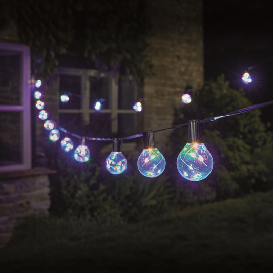 20 Firefly Festoon Lights Multicoloured Connectable Timer - Low Voltage - Outdoor Indoor