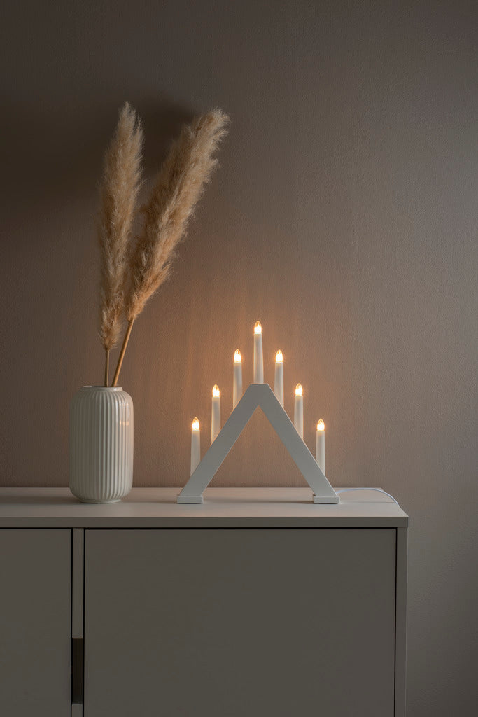 Konstsmide Candle Arch White Wood 7 LED Christmas Decoration