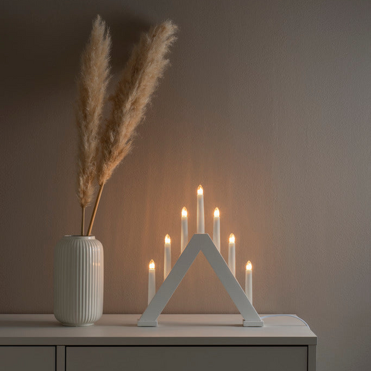 Konstsmide Candle Arch White Wood 7 LED Christmas Decoration