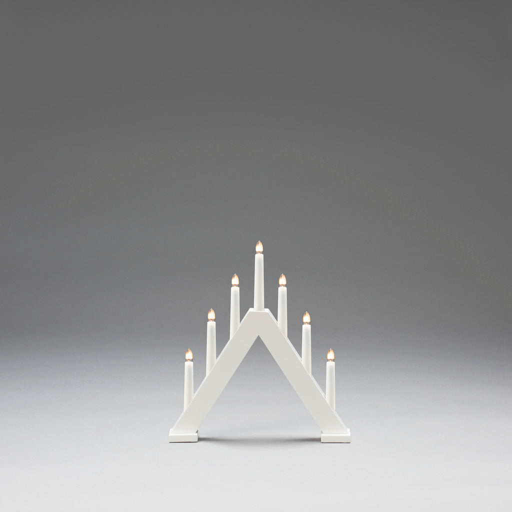 Konstsmide Candle Arch White Wood 7 LED Christmas Decoration