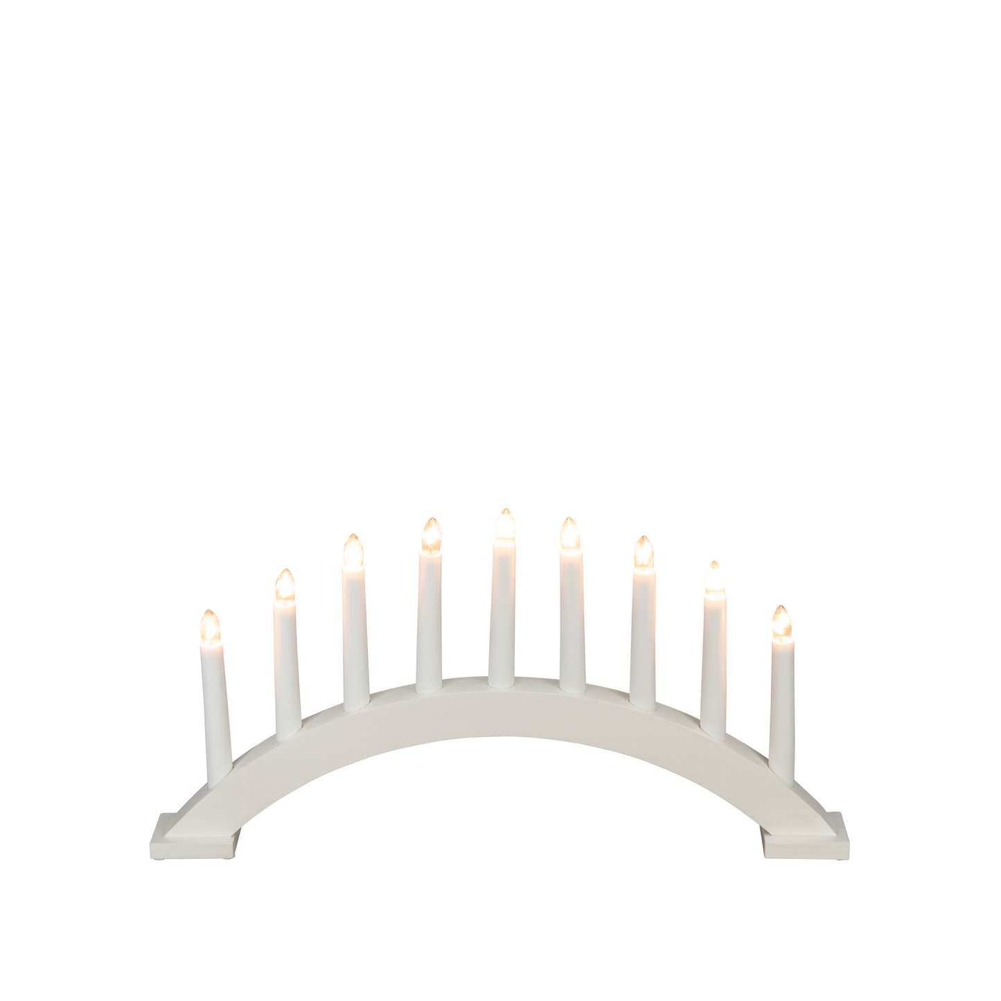 Konstsmide White Wooden Candle Arch 9 Bulbs Christmas Decoration