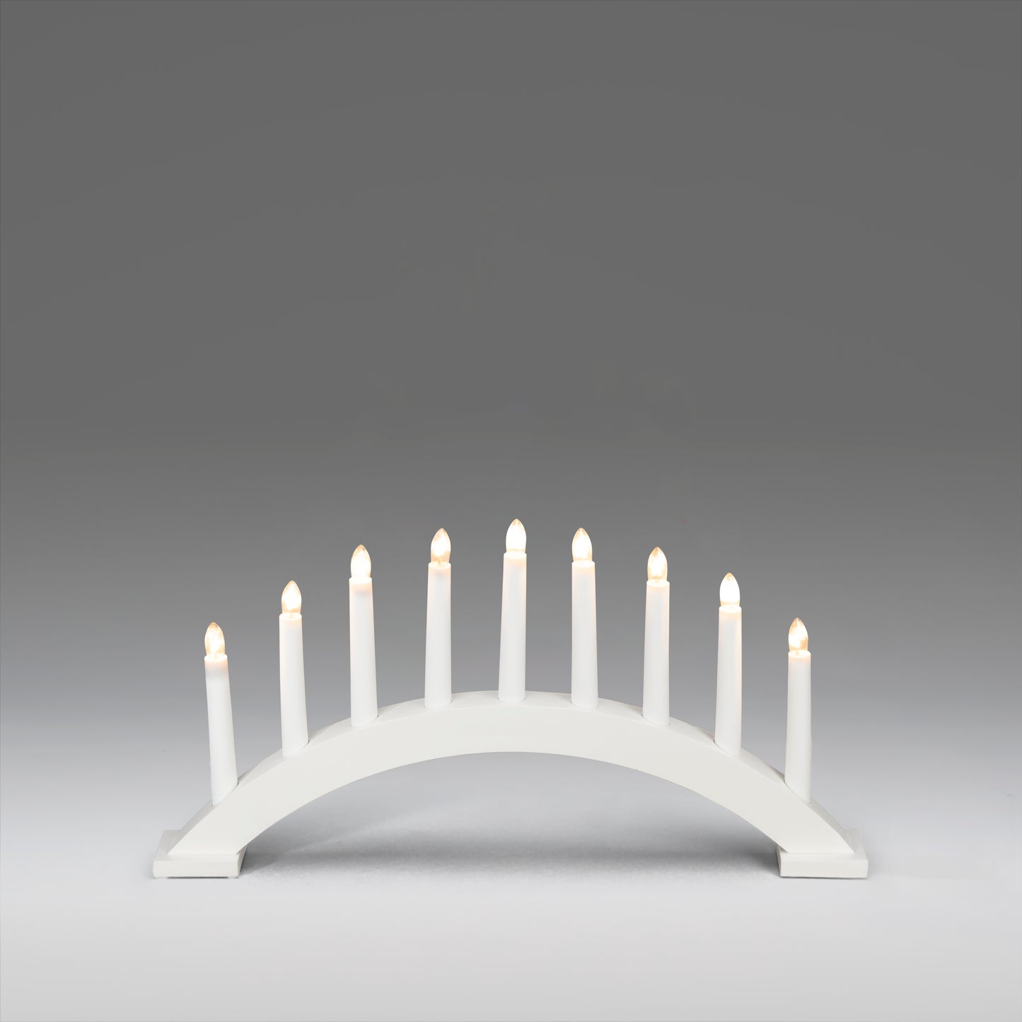 Konstsmide White Wooden Candle Arch 9 Bulbs Christmas Decoration