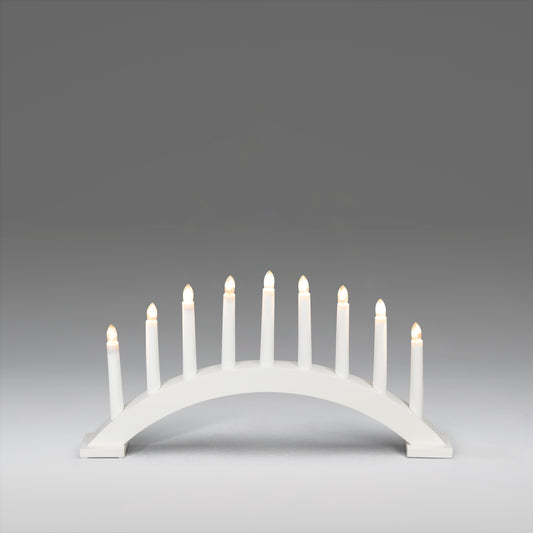 Konstsmide White Wooden Candle Arch 9 Bulbs Christmas Decoration