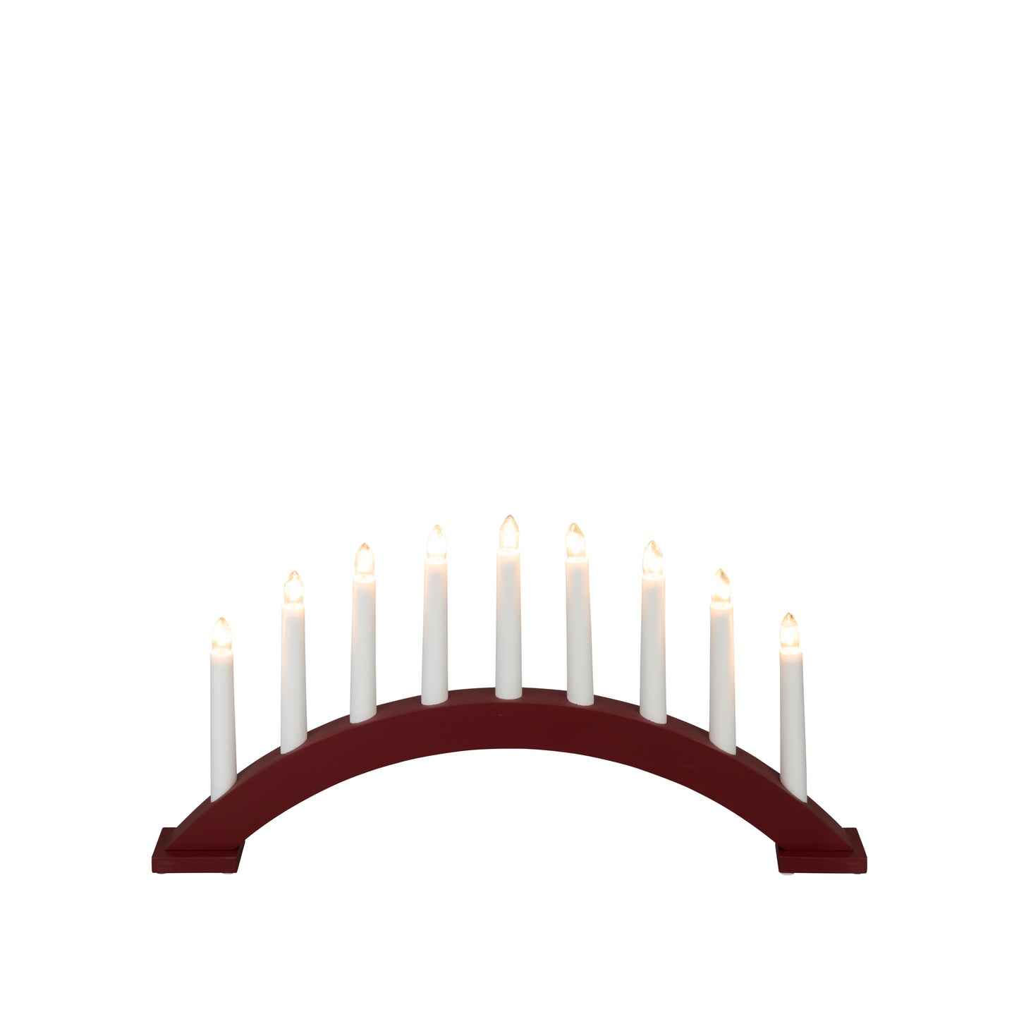 Konstsmide Wood Candle Arch Dark Red 9 Bulbs