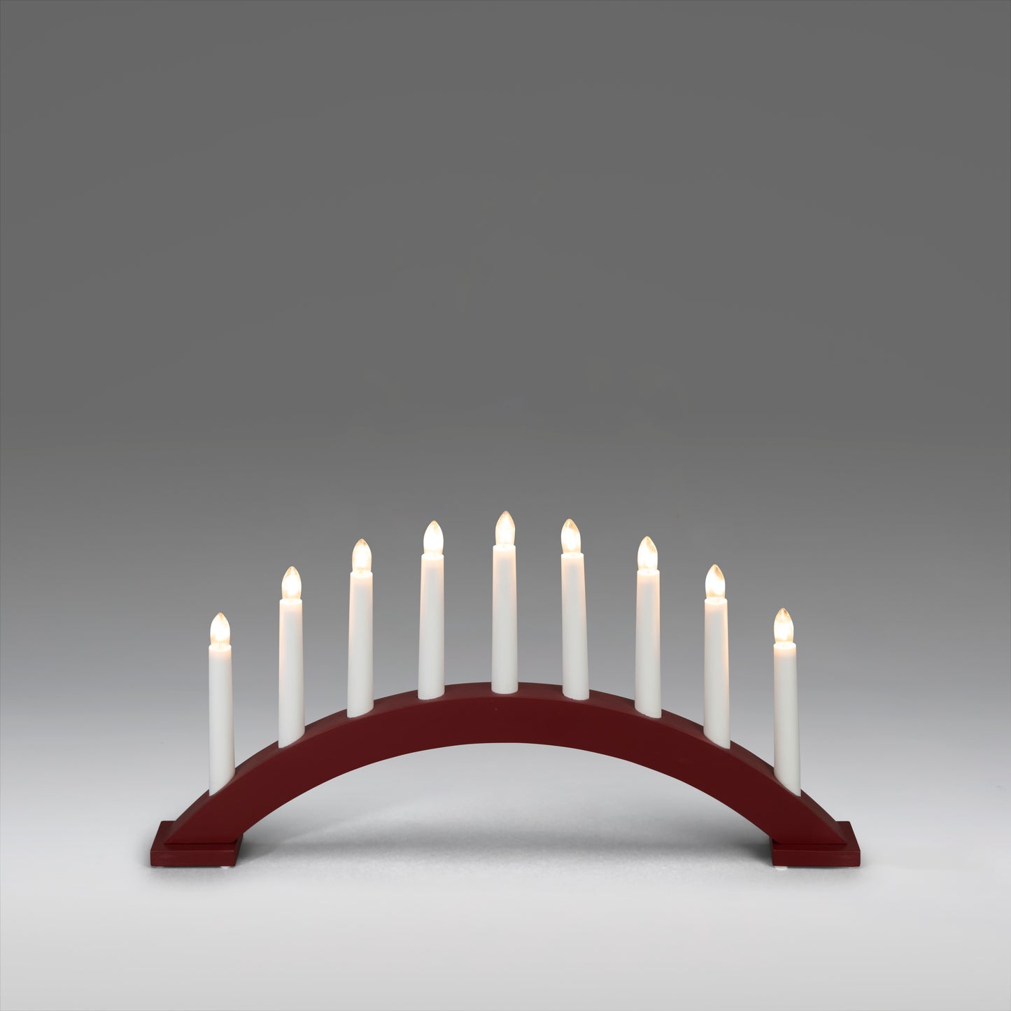 Konstsmide Wood Candle Arch Dark Red 9 Bulbs