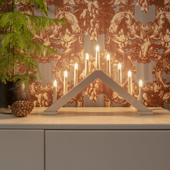 Konstsmide Candle Arch 9 Bulb Matt White Christmas Decoration