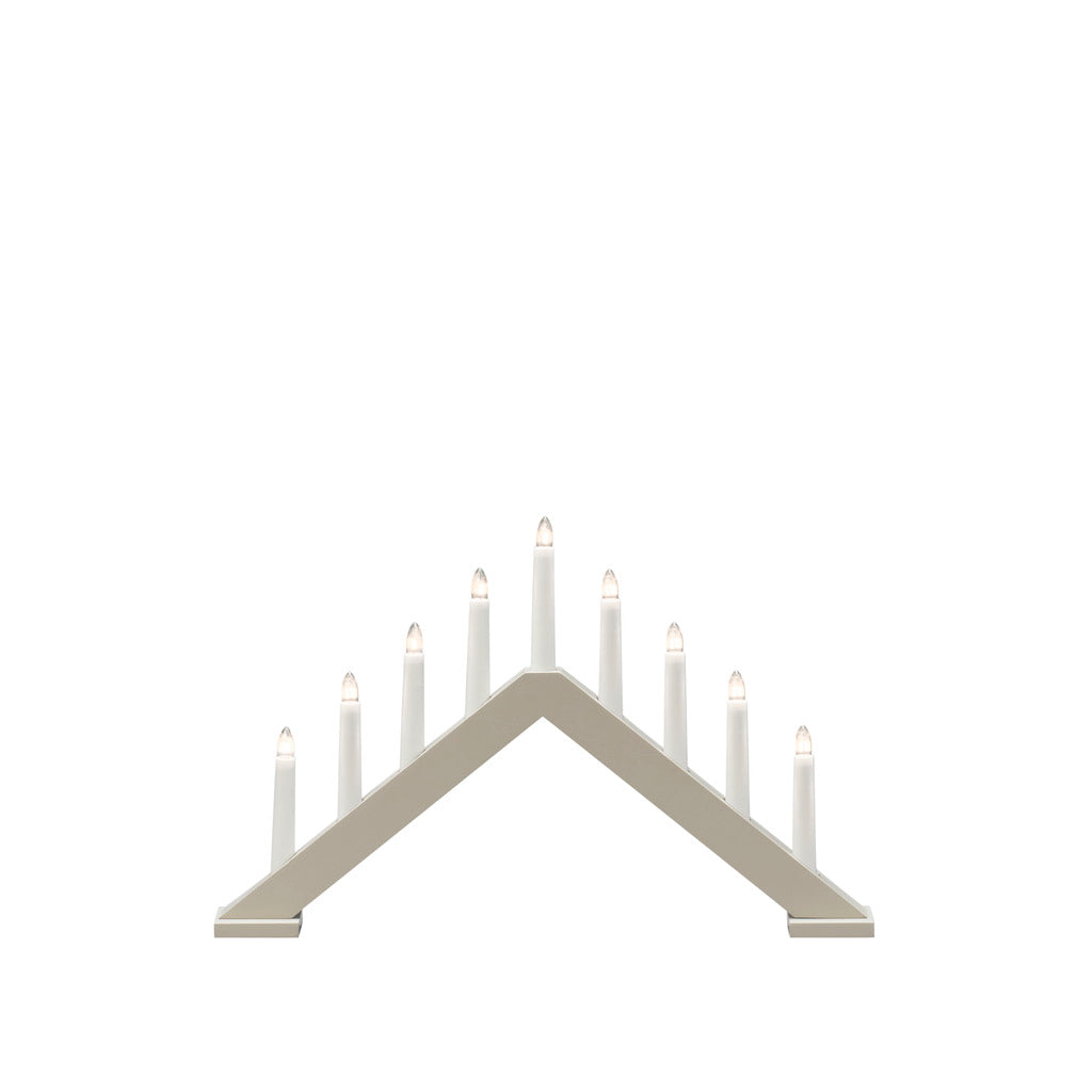 Konstsmide 9 Bulb Candle Arch Wooden Christmas Decoration in Beige