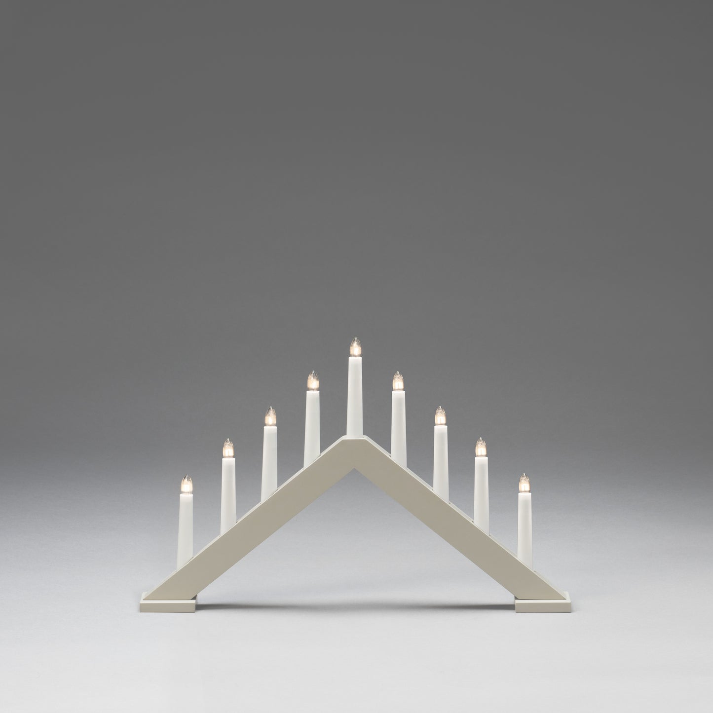 Konstsmide 9 Bulb Candle Arch Wooden Christmas Decoration in Beige