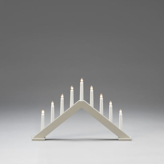 Konstsmide 9 Bulb Candle Arch Wooden Christmas Decoration in Beige