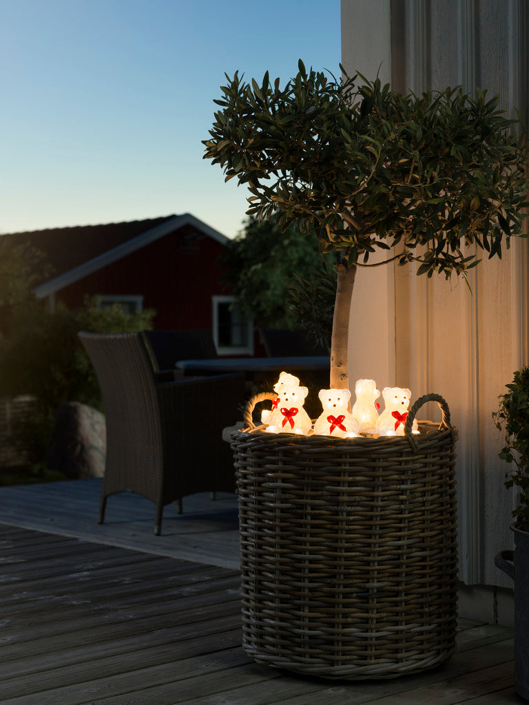 Konstsmide Lit Acrylic Bears Christmas Decoration Set of 5 Outdoor and Indoor Use