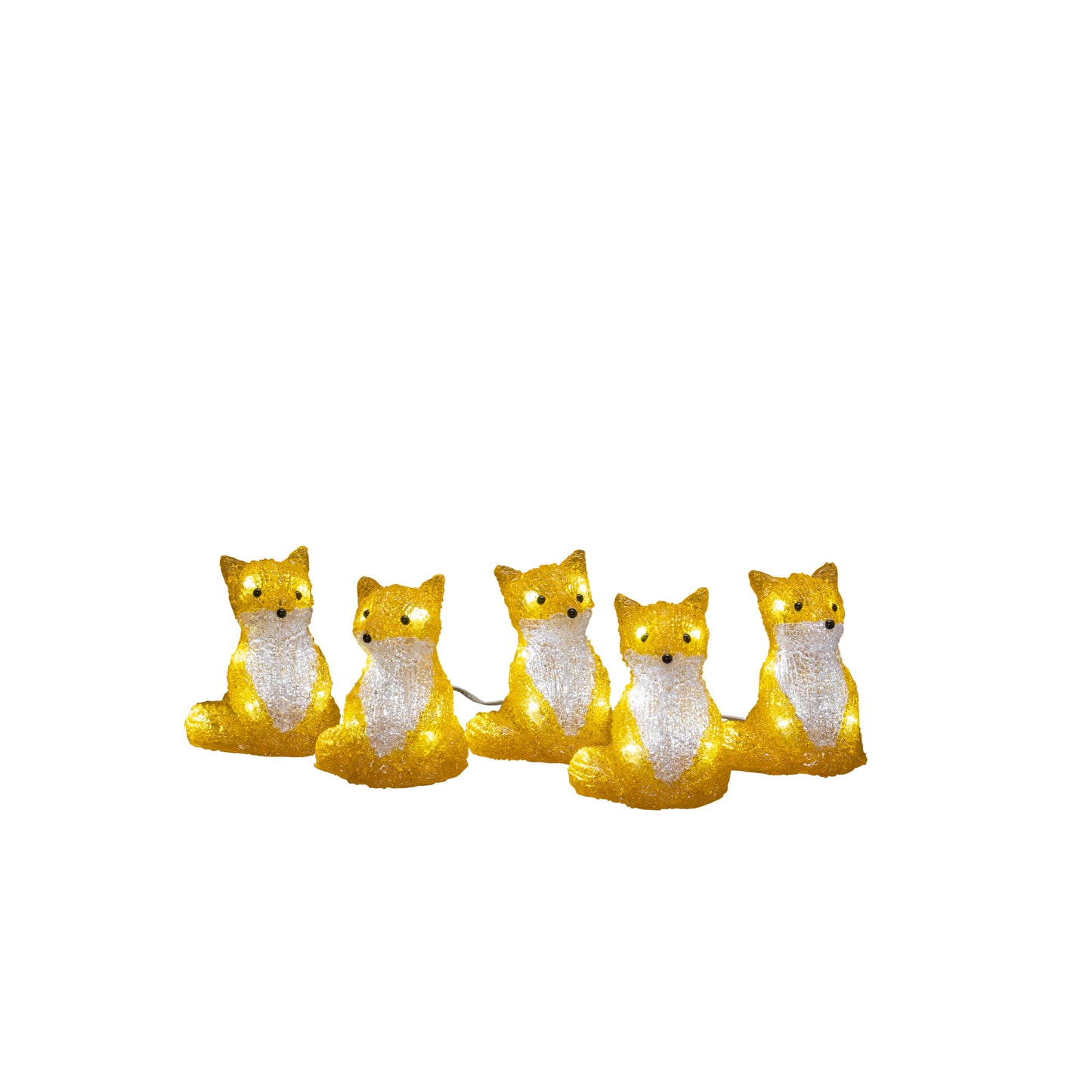 Konstsmide Set of 5 Acrylic Foxes Outdoor or Indoor Christmas Decoration
