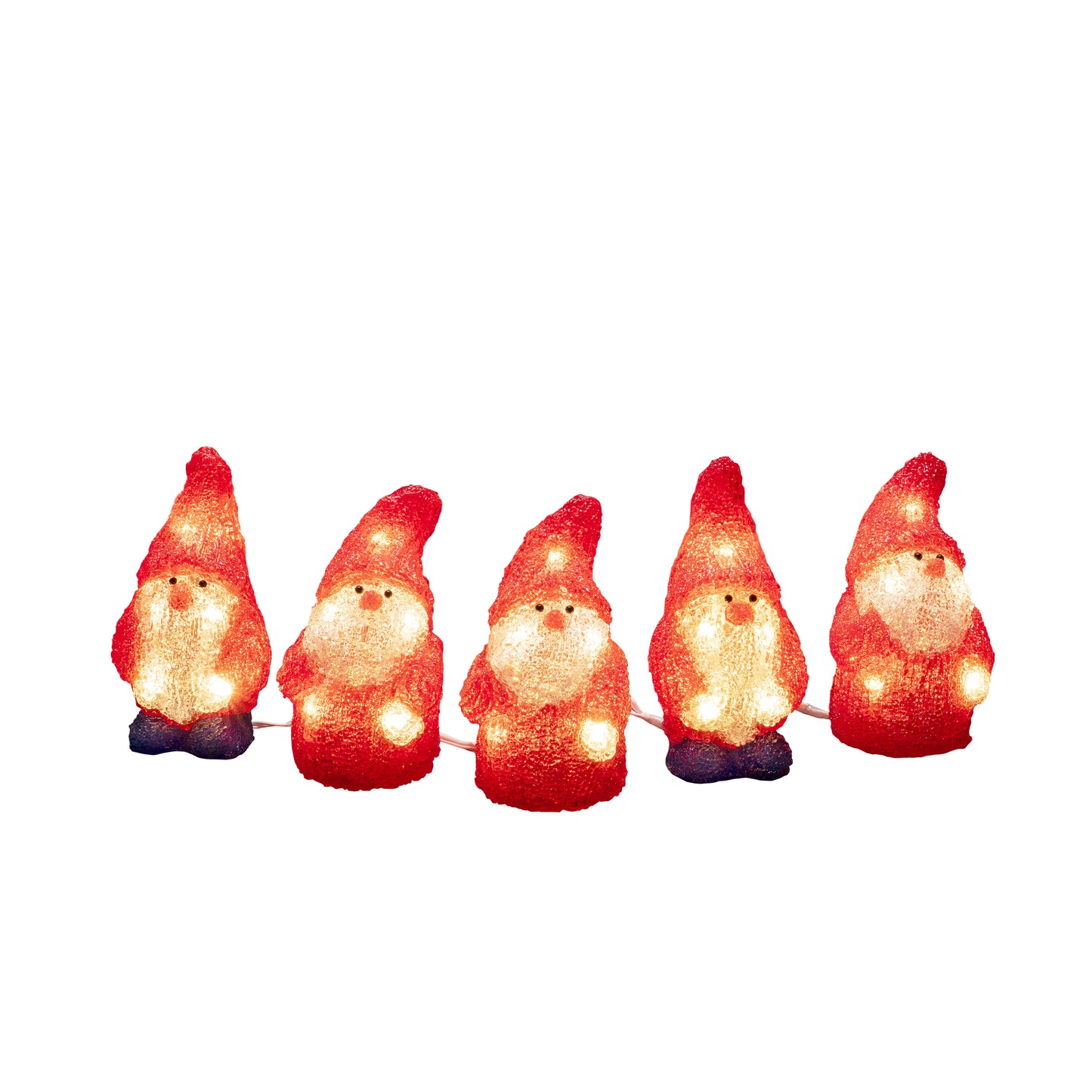 Konstsmide 5 Acrylic Santas Lit Christmas Decoration Outdoor Indoor