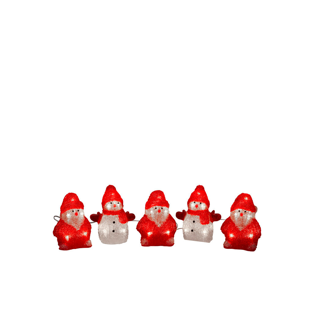 Konstsmide Lit Acrylic Santas and Snowmen Christmas Decoration