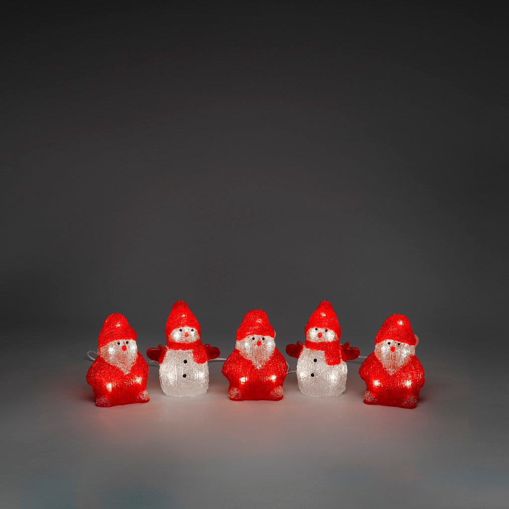 Konstsmide Lit Acrylic Santas and Snowmen Christmas Decoration