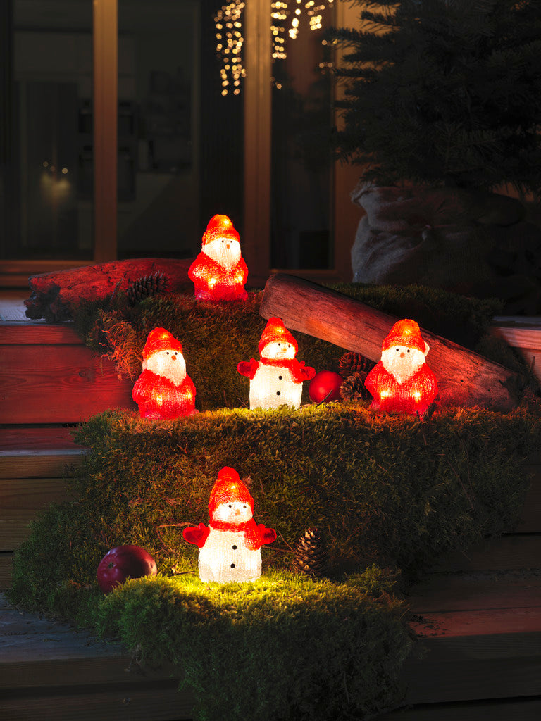 Konstsmide Lit Acrylic Santas and Snowmen Christmas Decoration