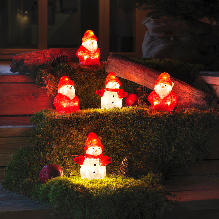 Konstsmide Lit Acrylic Santas and Snowmen Christmas Decoration