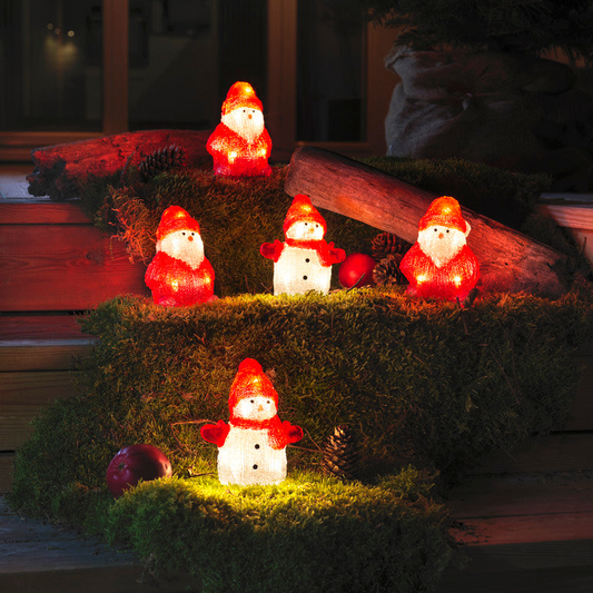 Konstsmide Lit Acrylic Santas and Snowmen Christmas Decoration