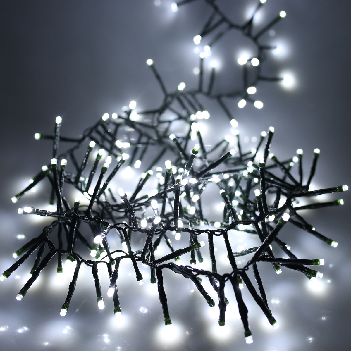 360 Cluster Lights Battery Operated Ice White Timer Multifunction