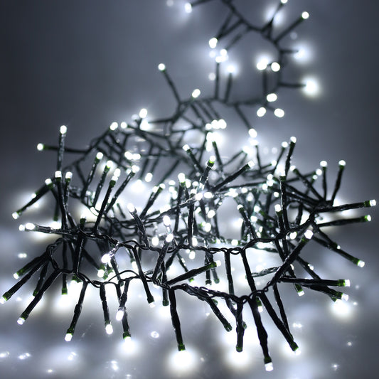 360 Cluster Lights Battery Operated Ice White Timer Multifunction