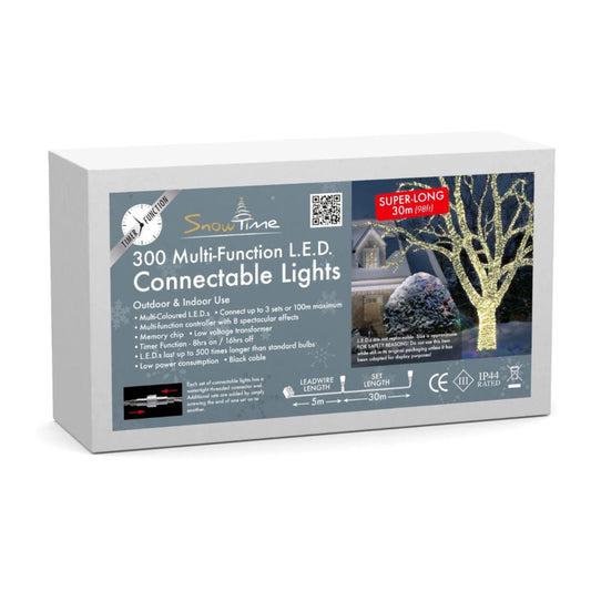 300 Connectable Multicoloured Multifunction Lights with Timer & Memory Chip